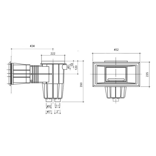 Gemas szkimmer fóliás WIDE 6/4”BM / D50