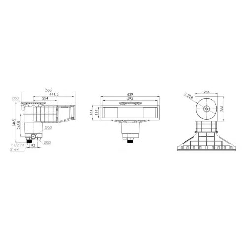 Design Szkimmer fóliás A600 kék 6/4"BM / 2"KM / D50
