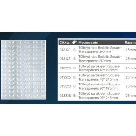 Túlfolyó sarok elem SquareTranszp 90º 245mm