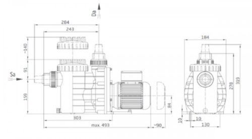 BADU MAGIC II/8 1~, 0,40KW önfelszívó keringető szivattyú