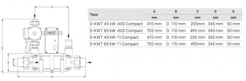Hőcserélő KIT D-KWT-VA Compact Line / SS316 45 kW