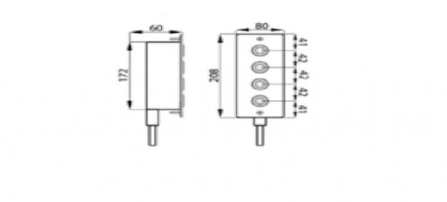 BEÉPÍTŐ INOX DOBOZ 4 PIEZO KAPCSOLÓHOZ