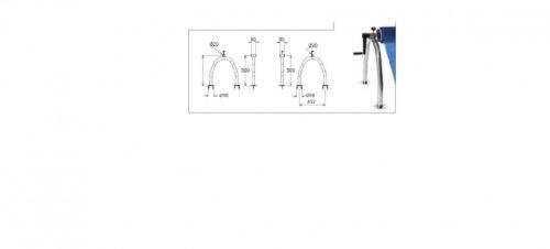 TEKERCSELŐ LÁB, "U" ALAKÚ, KARIMÁKKAL