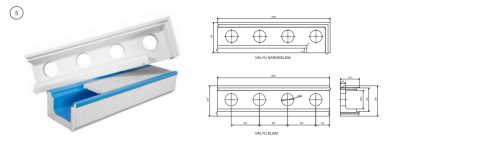 Porocell vályú sarok elem EPS100 1,030 x 170 x 280mm